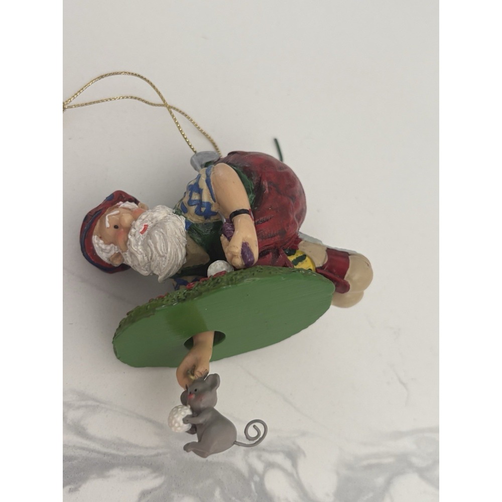 Funny Golf Gnome Christmas Ornament